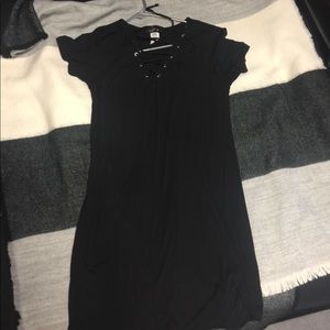 Black lace up dress